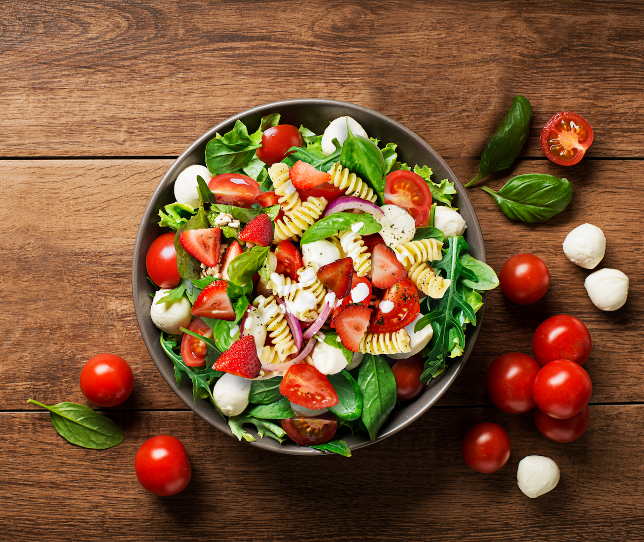 Strawberry Caprese Pasta Salad