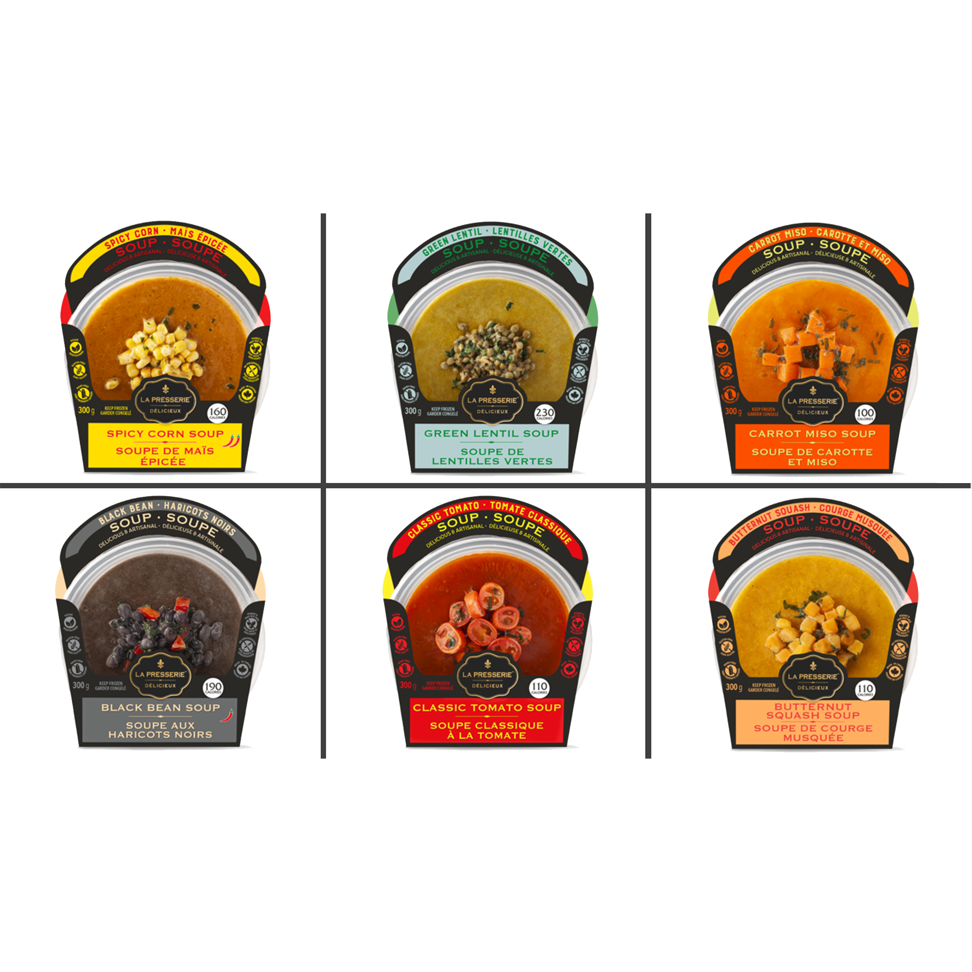 La Presserie Mixed Case of Classic Gourmet Soups